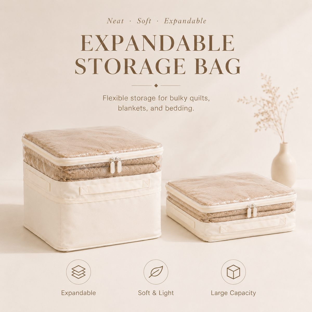 Large Capacity Transparent Quilt Storage Bag