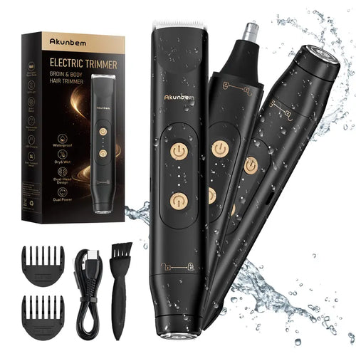 ⚡ Your Balls Will Thank You: The  2-in-1 Electric Groin Trimmer Pack with 1 Extra Replacement Blade Included! 🛡️🍒