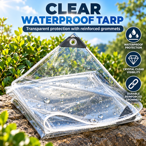 Clear Waterproof Tarp with Reinforced Grommets