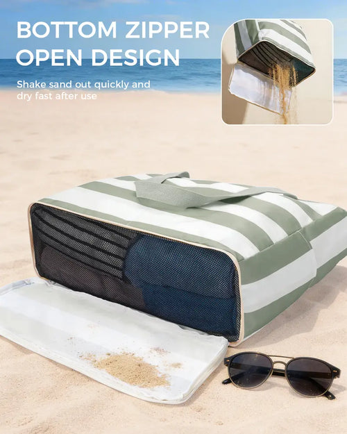 🔥 The Anti-Sand Beach Master: The Massive Waterproof Tote with a Dedicated 40oz Tumbler Pocket That Erases Summer Chaos! 🏖️🥤