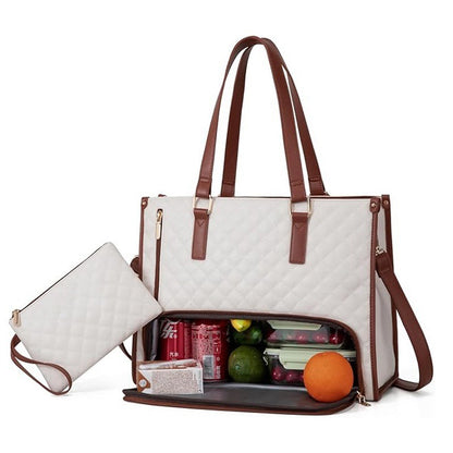 💻 Streamline Your Commute | 3-in-1 Multi-Functional Insulated Laptop Bag & Large Capacity Lunch Tote Organizer for Work & School 🍱