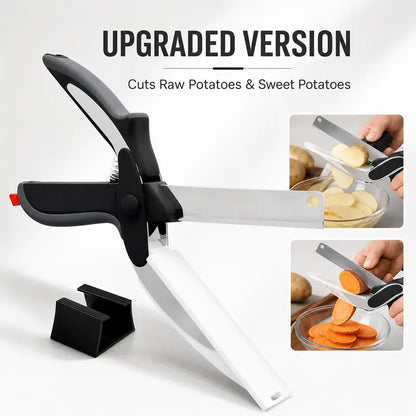 ✂️ Chop in Seconds | 2-in-1 Multi-Purpose Food Scissors with Integrated Cutting Board 🥕