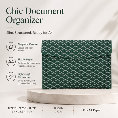 Chic PU Leather Laptop & Document Organizer