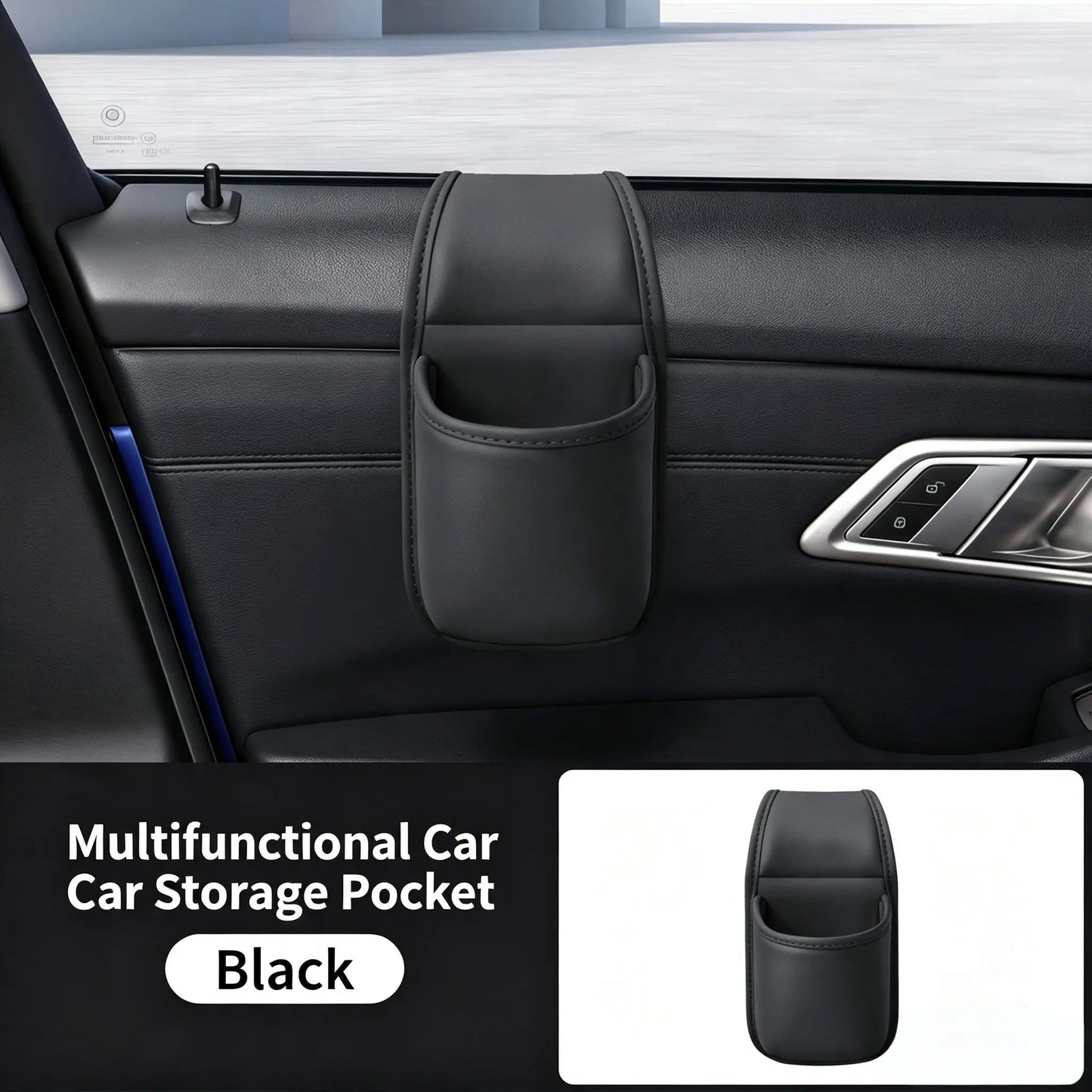 Leather Car Door Storage Pocket