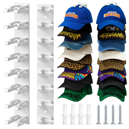 （2 Pack）🧢 Store 20 Caps in Seconds: The Ultimate Heavy-Duty Wall Hat Organizer That Protects Your Hat's Shape! 🛠️🔥
