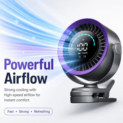 4000mAh Rechargeable Portable Clip on Fan-100-Speed Touch Control