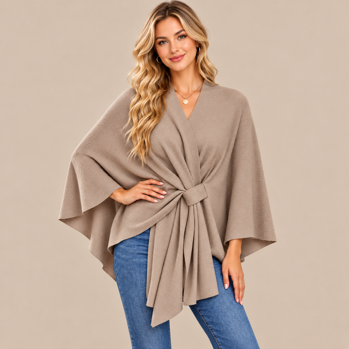 Women's Elegant Shawl Cape – Soft & Flowy Wrap