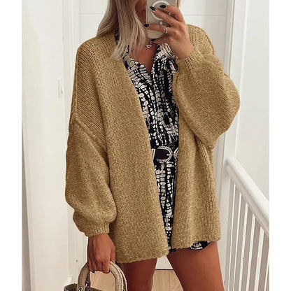 🍂 Cozy Fall Elegance | Women's Oversized Cardigan Sweater, Lightweight Long Lantern Sleeve Open-Front Knitwear Top ✨