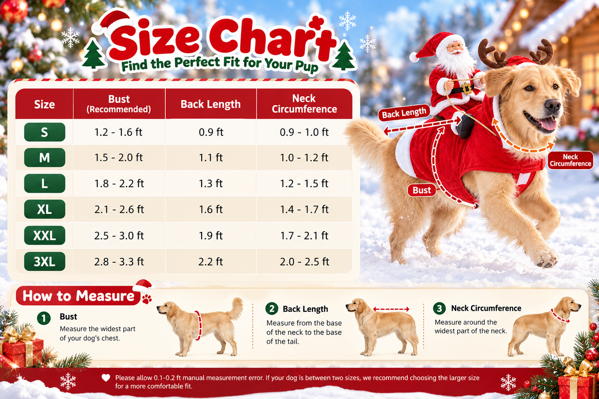 3D Santa Rider Dog Christmas Costume – Soft Fleece Reindeer Outfit