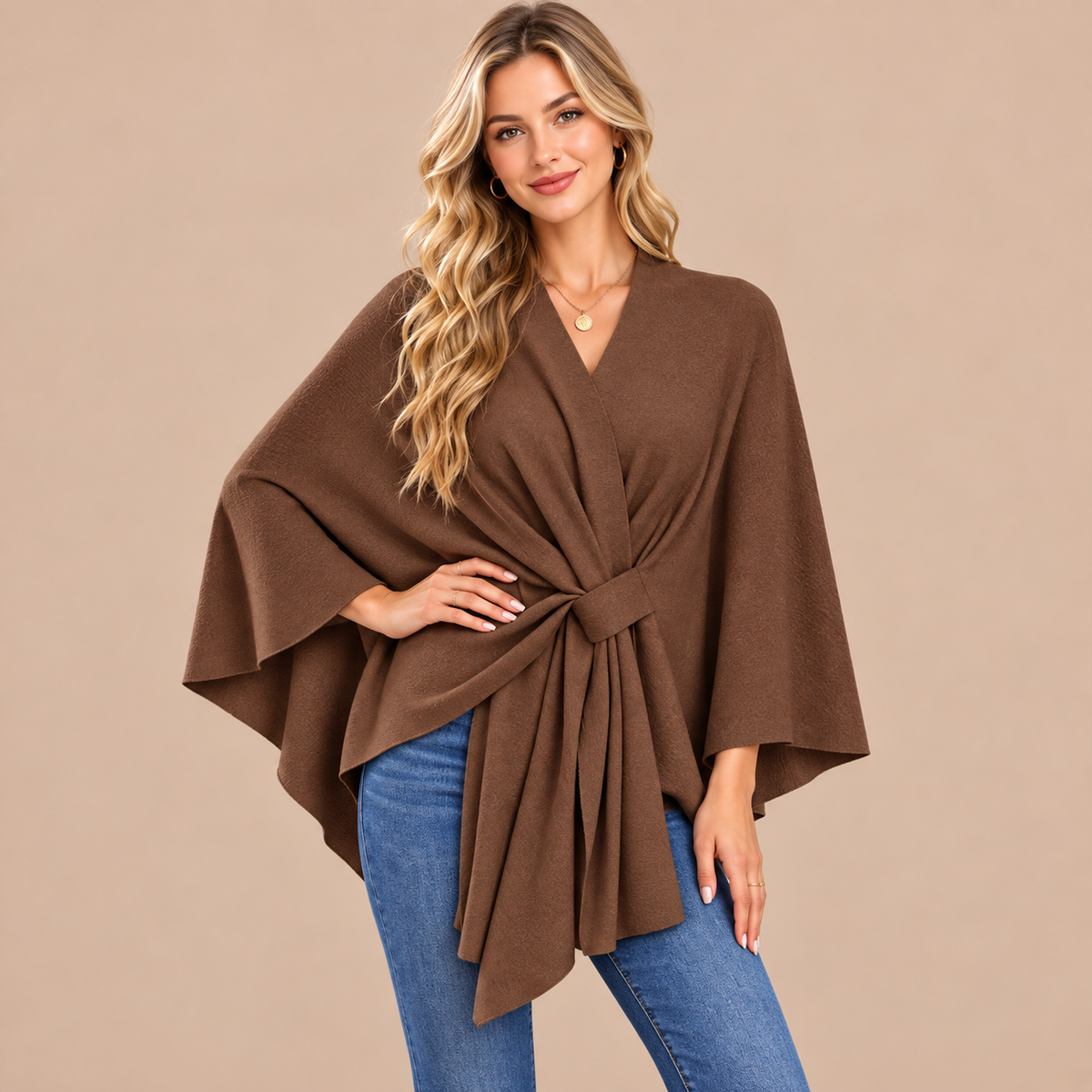 Women's Elegant Shawl Cape – Soft & Flowy Wrap