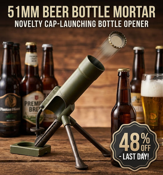 51mm Beer Bottle Mortar Bottle Opener – Novelty Cap-Launching Desk & Bar Accessory