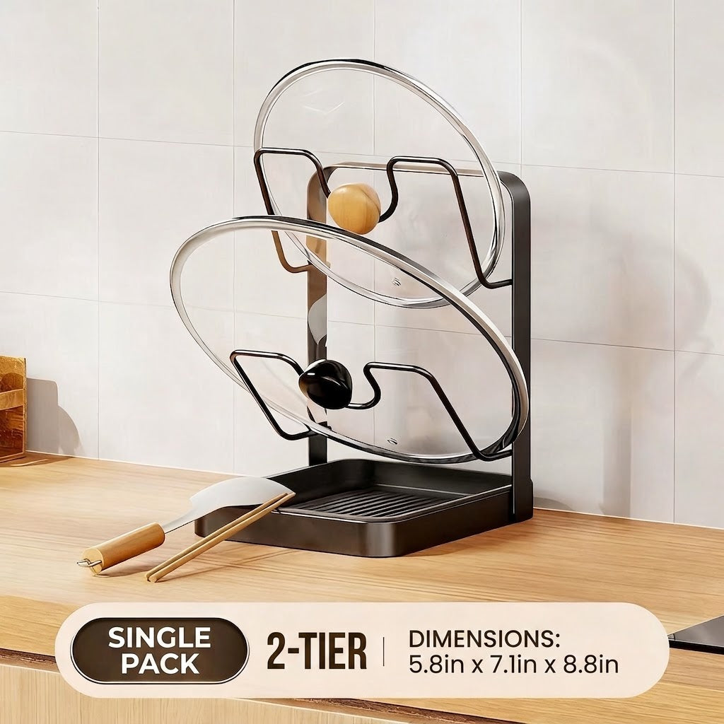 Countertop Pot Lid & Utensil Organizer