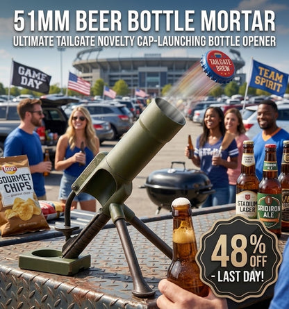 51mm Beer Bottle Mortar Bottle Opener – Novelty Cap-Launching Desk & Bar Accessory