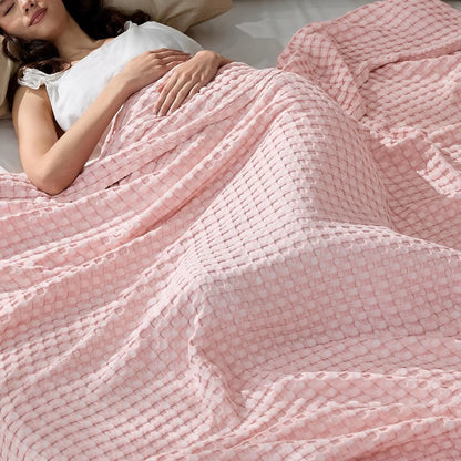 🥶 Attention Hot Sleepers: The Luxury Bamboo Waffle Blanket That Ends Night Sweats Permanently! 🎋❄️