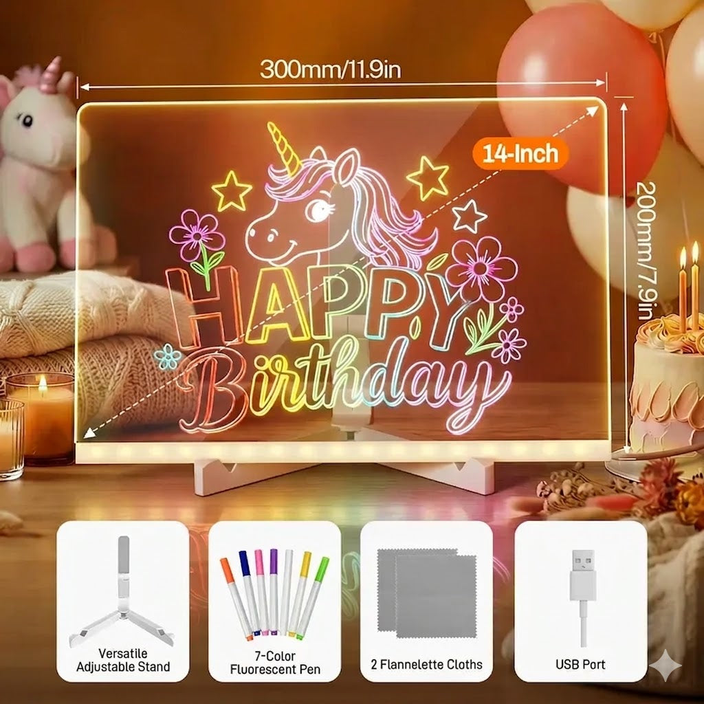 🌈 Spark Creativity, Not Screentime: The LED Neon Drawing Board Your Kids Will Be Obsessed With! ✨🎁