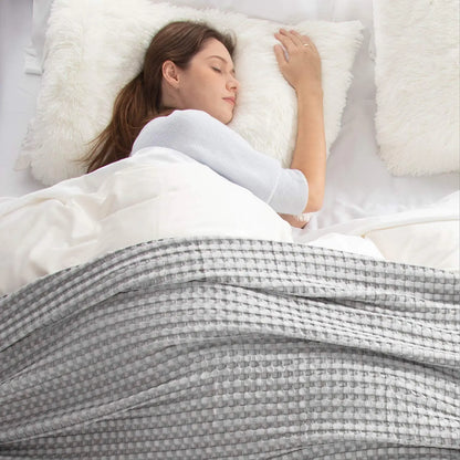 🥶 Attention Hot Sleepers: The Luxury Bamboo Waffle Blanket That Ends Night Sweats Permanently! 🎋❄️