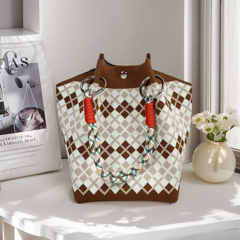🌸 Boho Vibes Only | Women's Handmade Crochet Knit Bucket Bag & Lightweight Summer Beach Tote 🌊