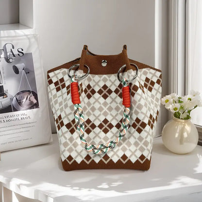 🌸 Boho Vibes Only | Women's Handmade Crochet Knit Bucket Bag & Lightweight Summer Beach Tote 🌊