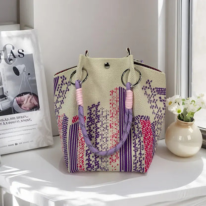 🌸 Boho Vibes Only | Women's Handmade Crochet Knit Bucket Bag & Lightweight Summer Beach Tote 🌊