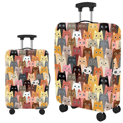 ✈️ Spot Your Bag Instantly | Fashion Cat Print Travel Luggage Cover Protector Anti-Scratch High-Elastic Suitcase Skin 🧳