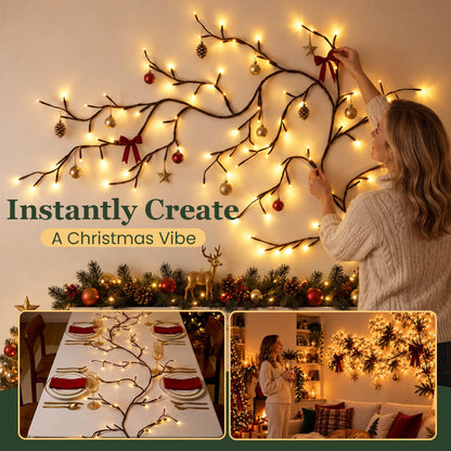 ✨ Flexible LED Branch Lights – Warm White Christmas Wall Decor