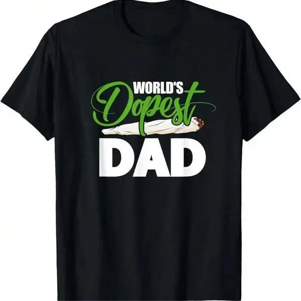 🔥 "World's Dopest Dad" Funny Father's Day Cotton T-Shirt 🎁