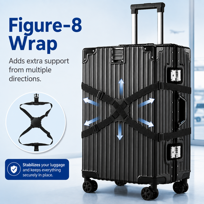 Figure-8 safety luggage straps