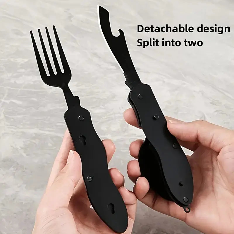 Detachable folding camping utensils