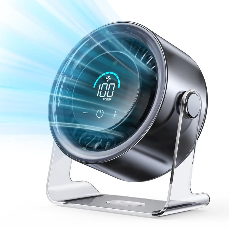 🍃 100-Speed Micro-Control | Portable Turbo Desk Fan with Digital Display 🌀