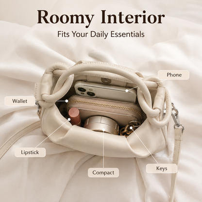 Ruched Handbag — Soft, Chic & Effortless