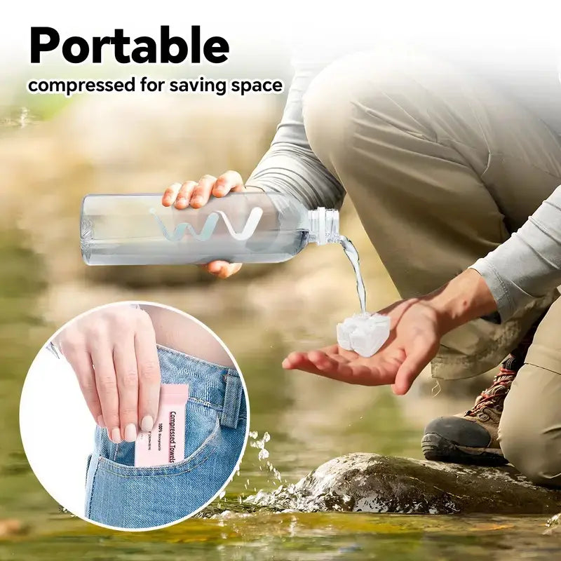🧻 Compressed Towel Tablets – 30-Pack Portable Travel Towels ✈️