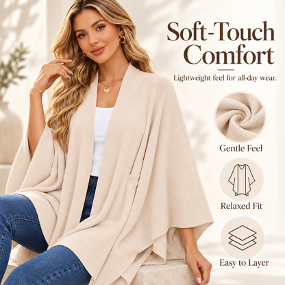 Women's Elegant Shawl Cape – Soft & Flowy Wrap