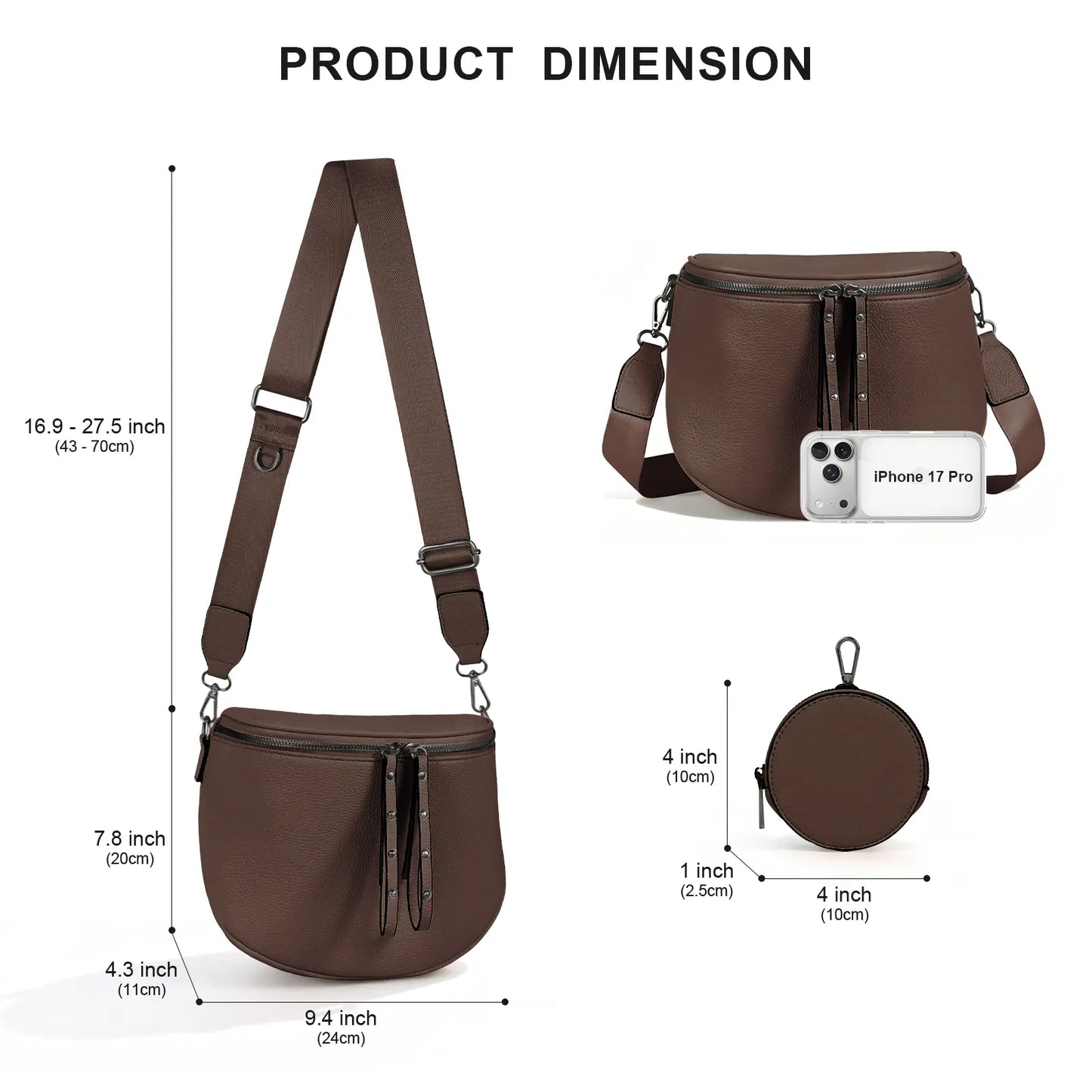 👜 Women's Leather Crossbody Bag | Waterproof, Spacious & Stylish ✨