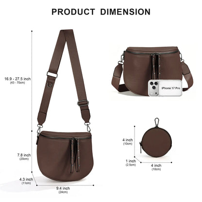 👜 Women's Leather Crossbody Bag | Waterproof, Spacious & Stylish ✨
