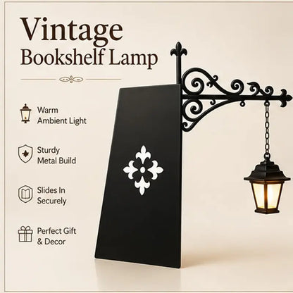 📖 Library Vibe | Mini Bookshelf Retro Lantern & Warm LED Night Light 🕯️