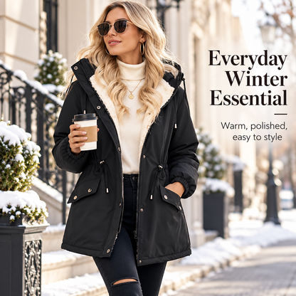 Women's Sherpa-Lined Hooded Winter Parka