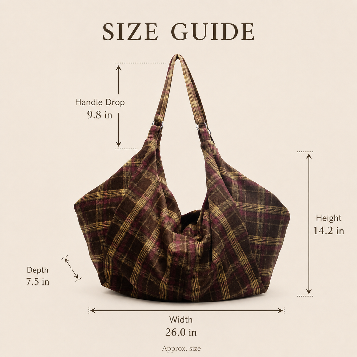 Chic Plaid Shoulder Bag for Everyday & Travel