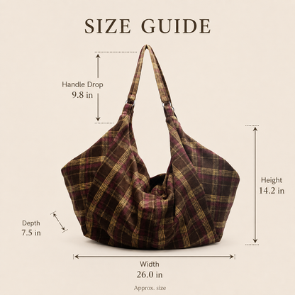 Chic Plaid Shoulder Bag for Everyday & Travel