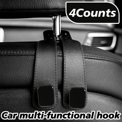 🛍️ No More Spills! Upgrade Your Car with the Softest, Luxury Double-Hooks (4-Piece Set)! 🚘✨