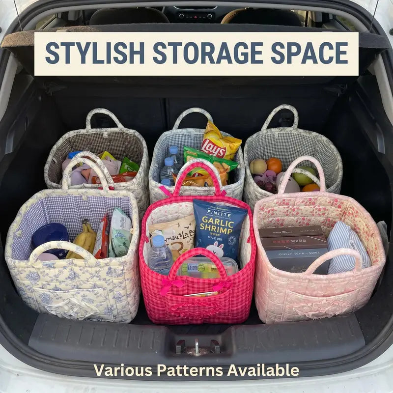 🔥 Reclaim Your Luxury Cabin Vibe: The Chic 1-Second Floral Car Storage Basket That Vanishes Backseat Clutter & Is 100% Machine Washable! 🌸📦
