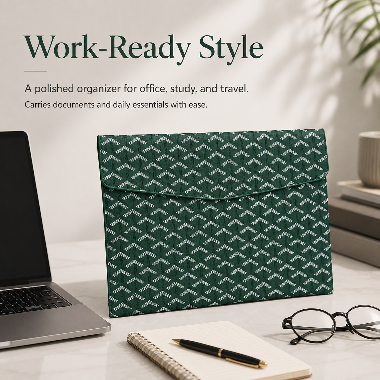 Chic PU Leather Laptop & Document Organizer