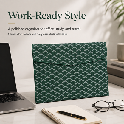 Chic PU Leather Laptop & Document Organizer