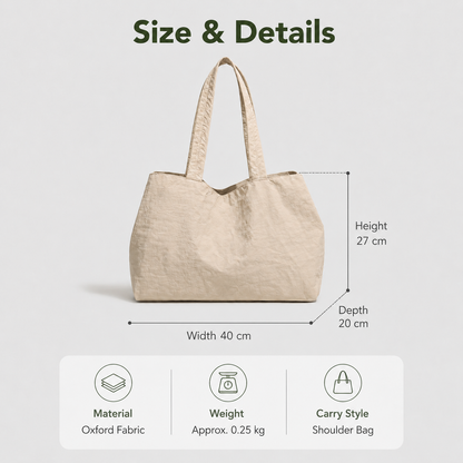 Three Compartment Large Capacity Tote Bag