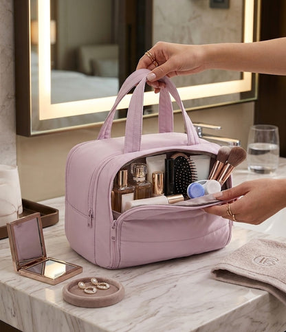 Large Capacity Wide-Open Travel Cosmetic Bag