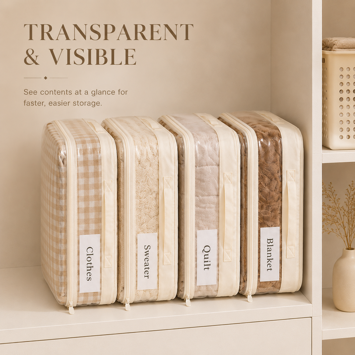 Large Capacity Transparent Quilt Storage Bag
