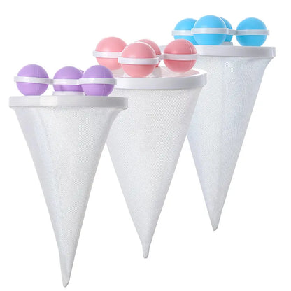 🧺 Hairless Laundry | 3-Pack Reusable Floating Washing Machine Hair & Lint Filter Bags 🐕✨