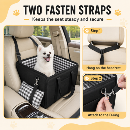 Console dog car seat with armrests