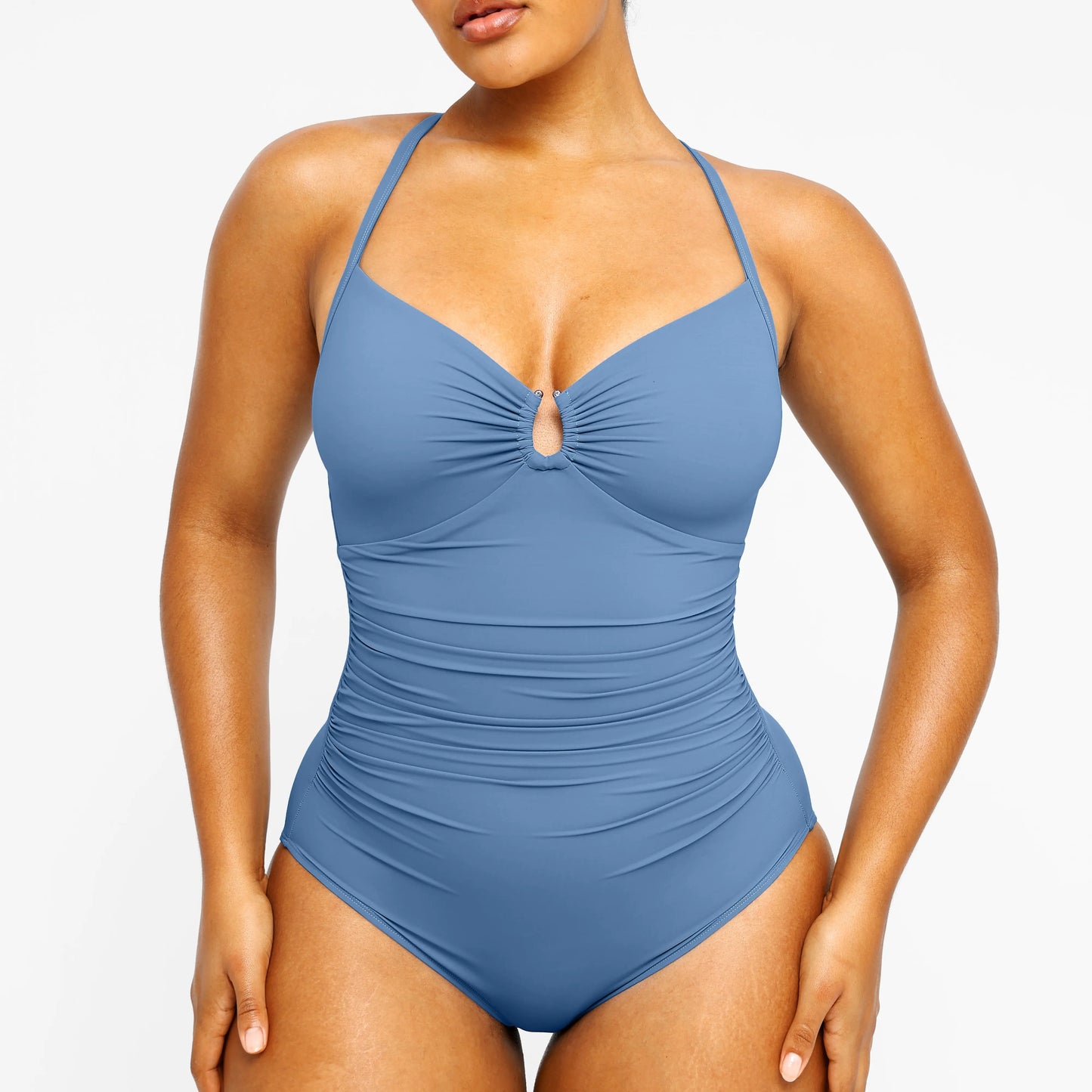🔥 Instant Snatched | Women's Smart Sculpt Tummy Tucking U-Ring Cut-Out Swimsuit 🏖️