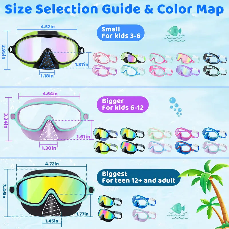 （1-Pack）🔥 Adios, Water-in-Nose Panic! The Ultimate 2-in-1 Kids Swim Goggles with Integrated Nose Cover That Protects Their Summer Joy! 🌊🥈