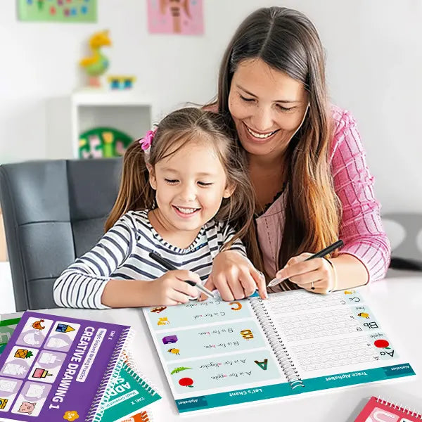 🏫 No More Messy Writing! The Magic 3D Grooved Workbook Set That Auto-Fades for Infinite Reuse & Perfect Handwriting! 📝✨